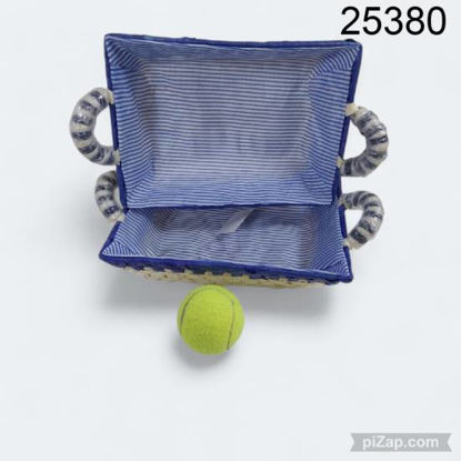 Imagen de CANASTA MIMBRE C/FORRO ADENTRO RECTANGULAR C/MANIJAS 10.25